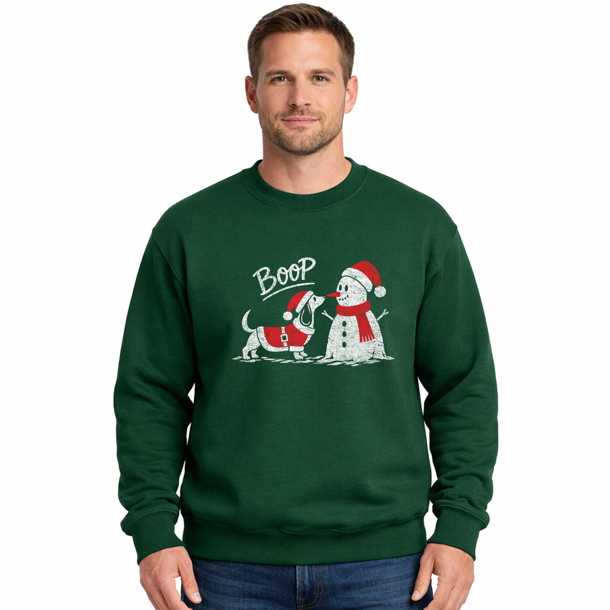 Boop Snowman and Dog - Men's Graphic Sweatshirt
