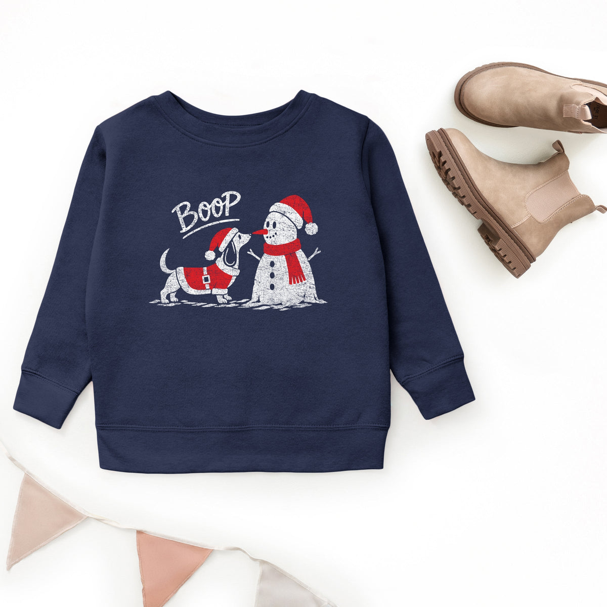 Boop Snowman and Dog - Youth Graphic Sweatshirt
