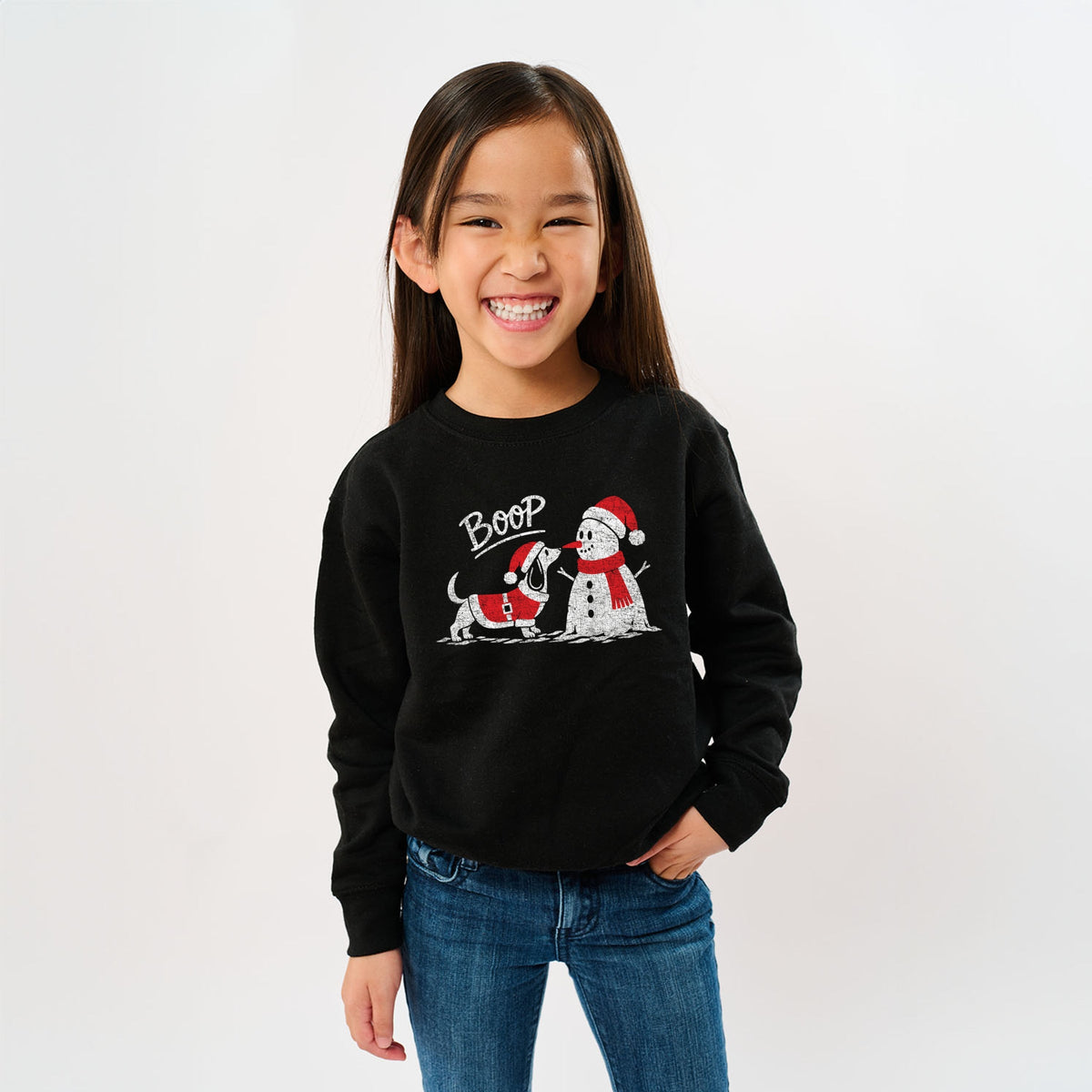 Boop Snowman and Dog - Youth Graphic Sweatshirt