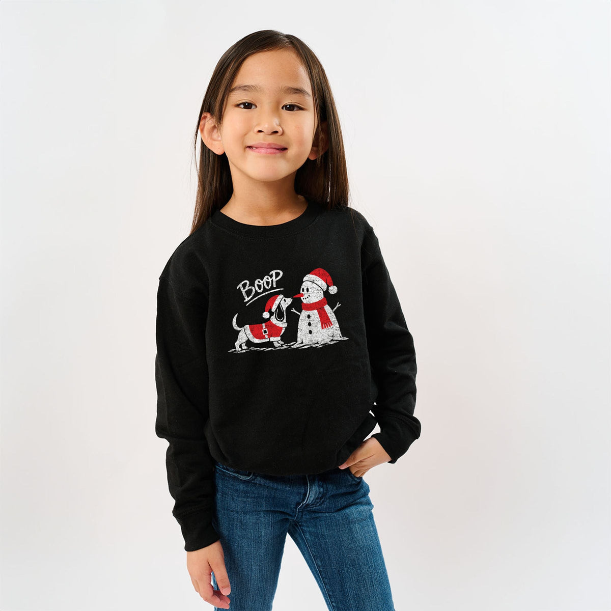 Boop Snowman and Dog - Youth Graphic Sweatshirt