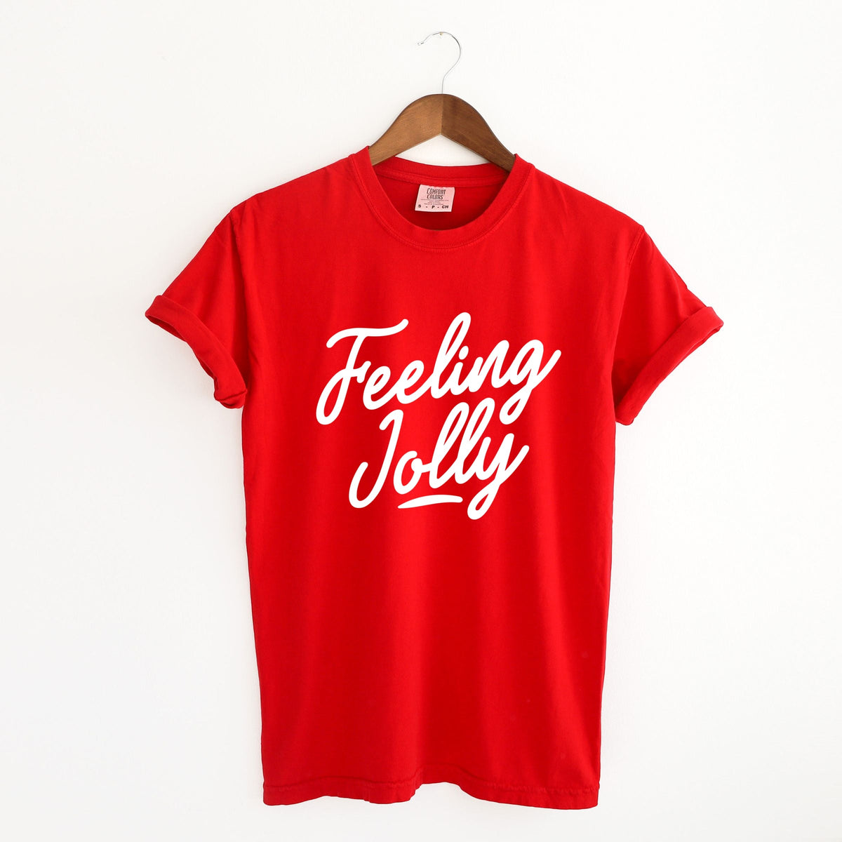 Feeling Jolly Cursive - Women's Garment Dyed Graphic T-Shirt