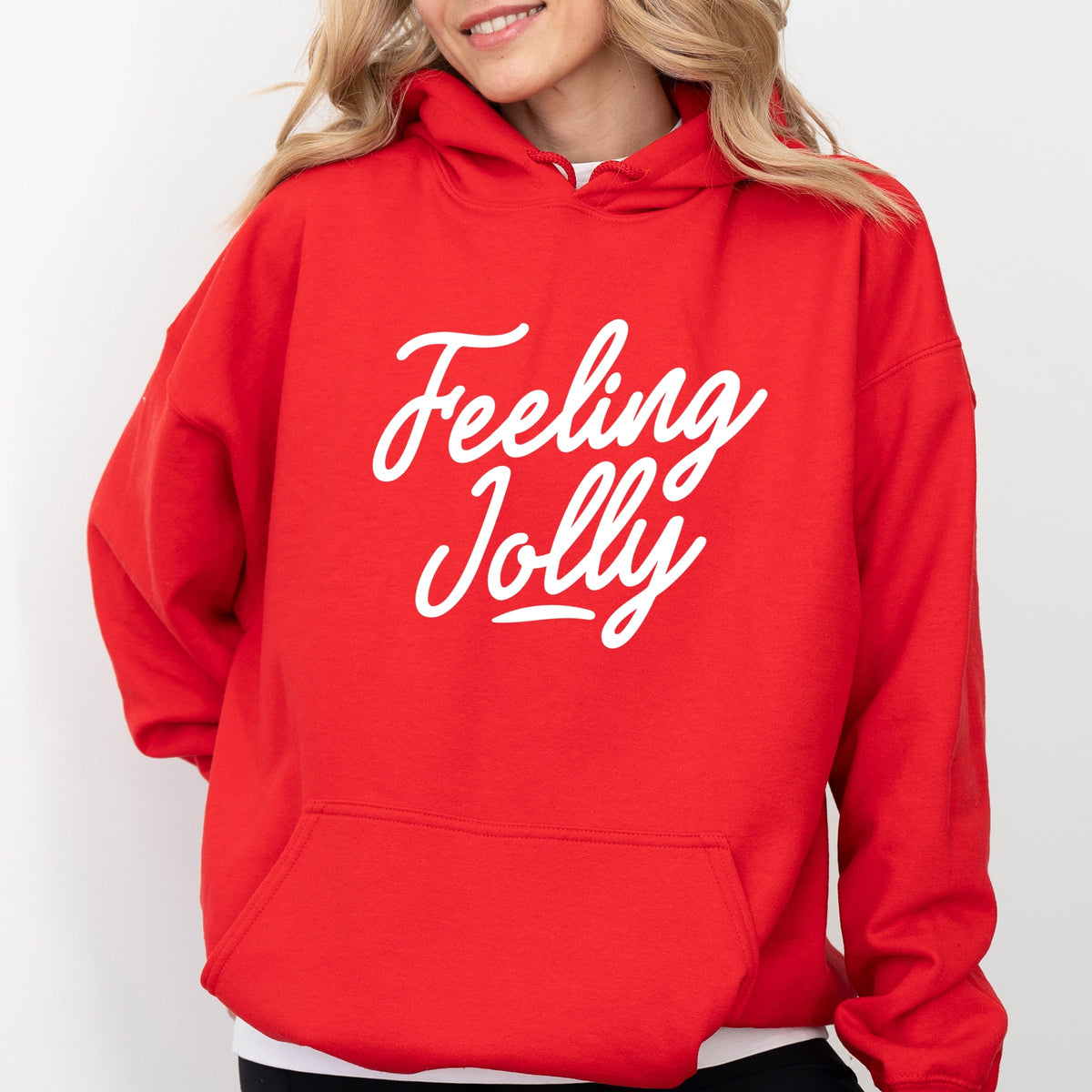 Feeling Jolly Cursive - Women's Graphic Hoodie