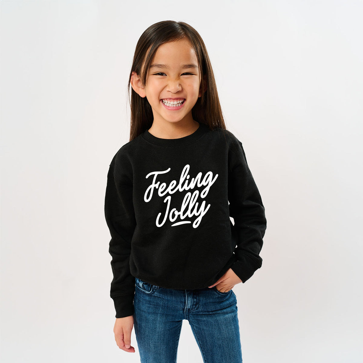 Feeling Jolly Cursive - Youth Graphic Sweatshirt