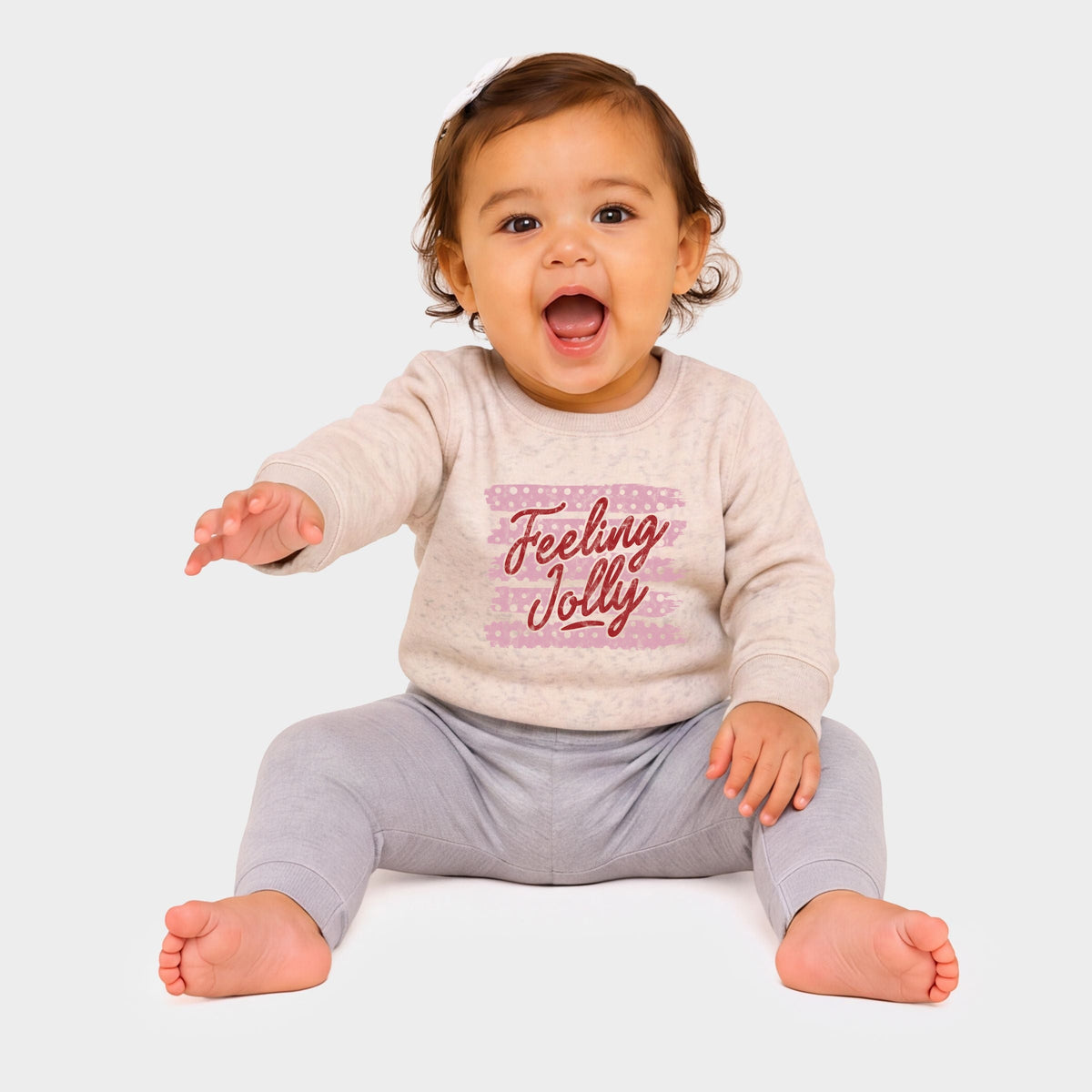 Feeling Jolly Polka Dots - Infant Crew Fleece Sweatshirt