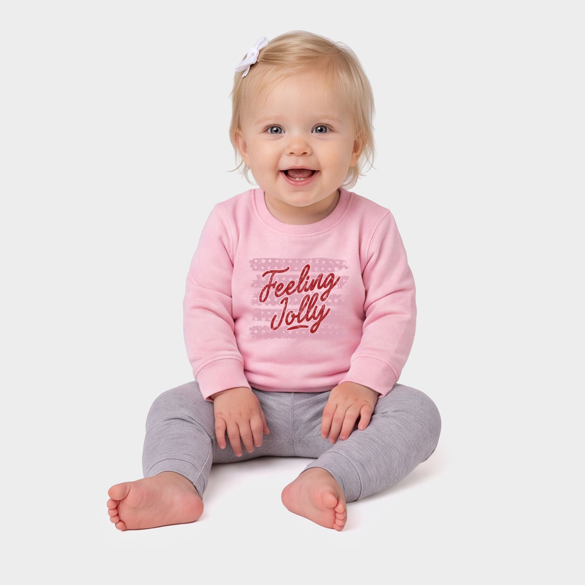 Feeling Jolly Polka Dots - Infant Crew Fleece Sweatshirt