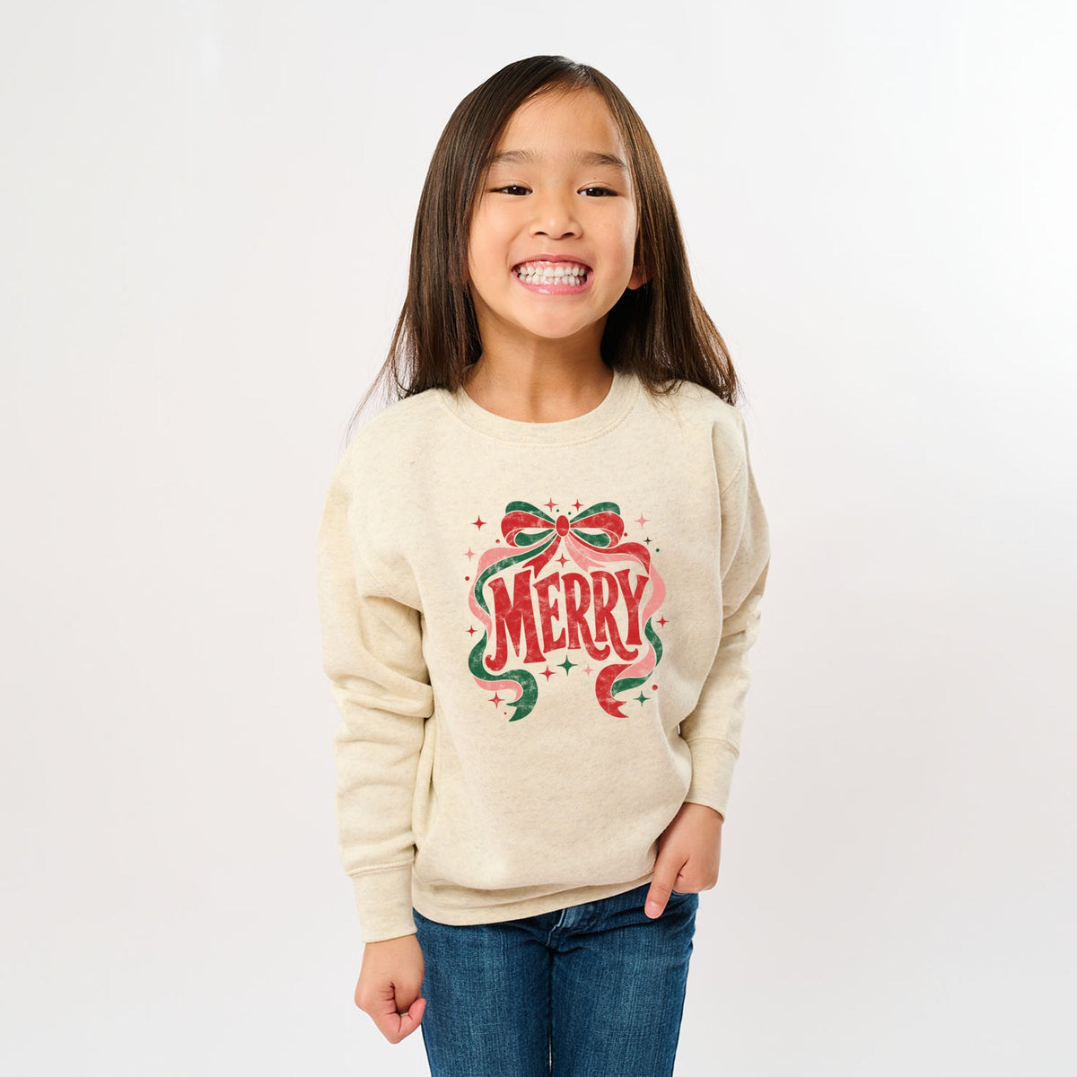 Merry Bow Stars - Youth Graphic Sweatshirt