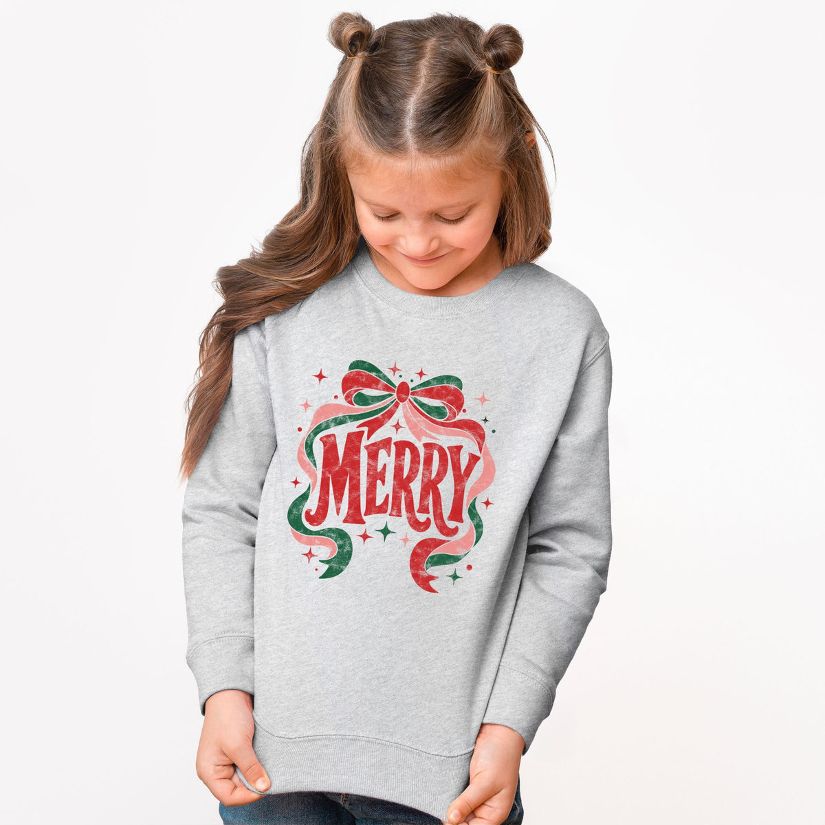 Merry Bow Stars - Youth Graphic Sweatshirt