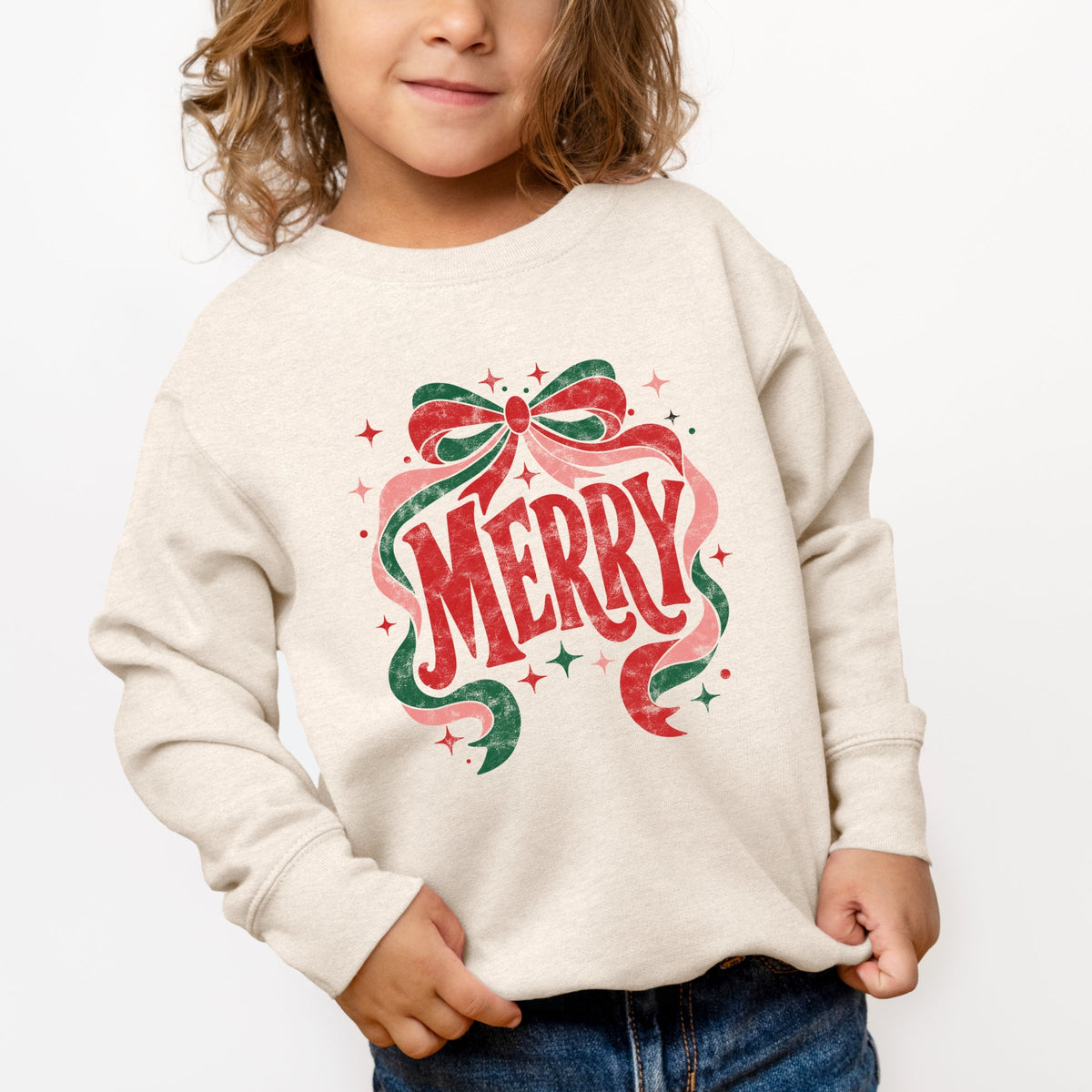 Merry Bow Stars - Toddler Graphic Sweatshirt