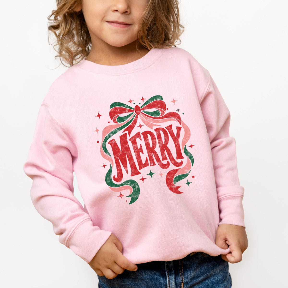 Merry Bow Stars - Toddler Graphic Sweatshirt