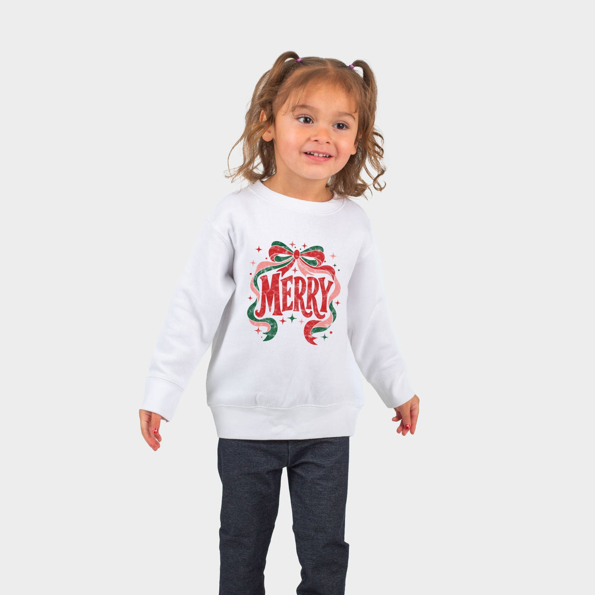 Merry Bow Stars - Toddler Graphic Sweatshirt