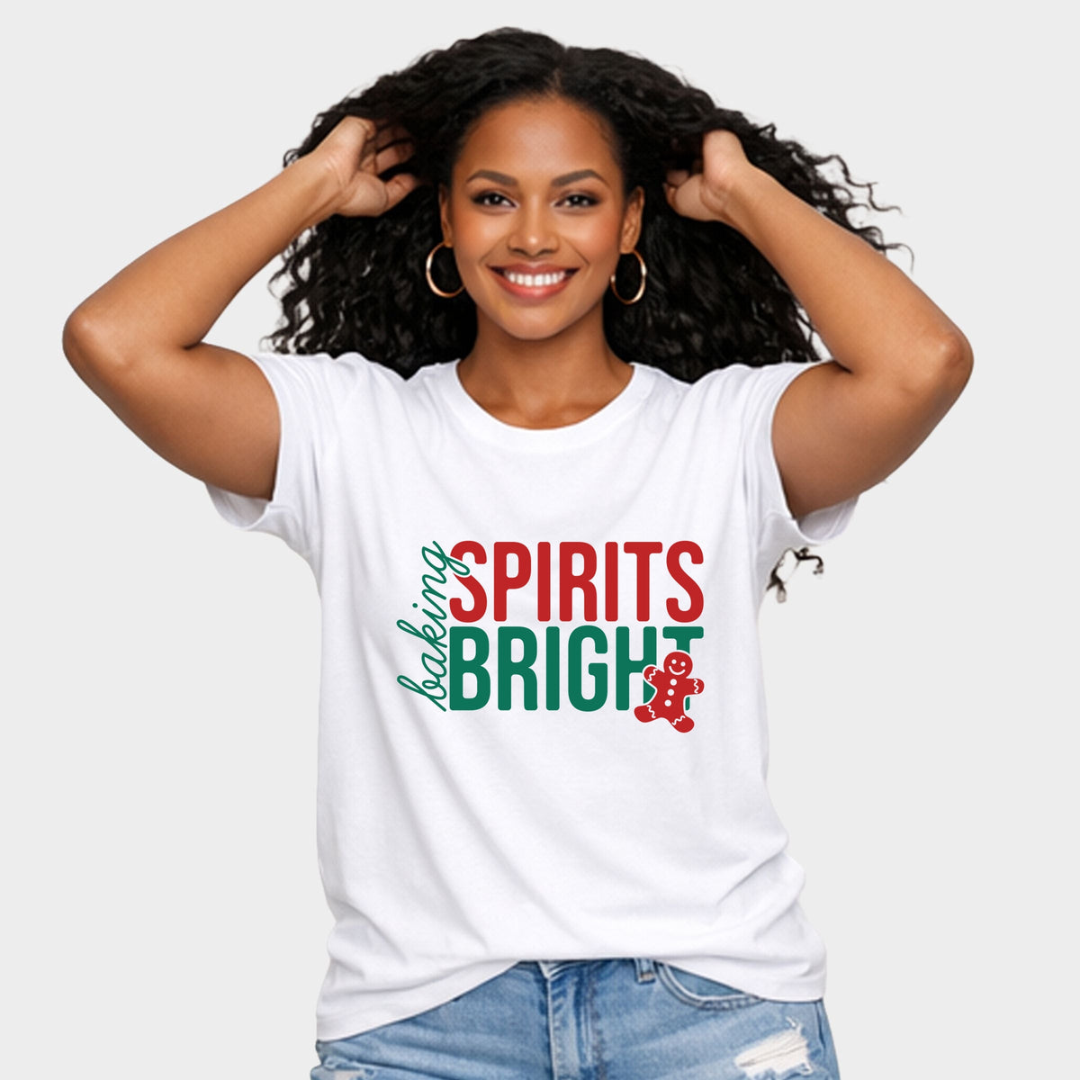 Baking Spirits Bright Gingerbread - Women's Short Sleeve Graphic T-Shirt