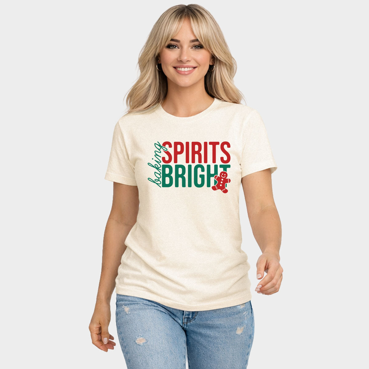 Baking Spirits Bright Gingerbread - Women's Short Sleeve Graphic T-Shirt