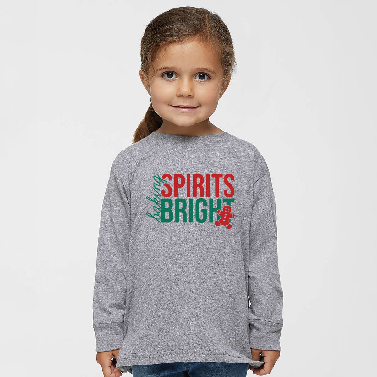 Baking Spirits Bright Gingerbread - Toddler Long Sleeve Graphic Tee