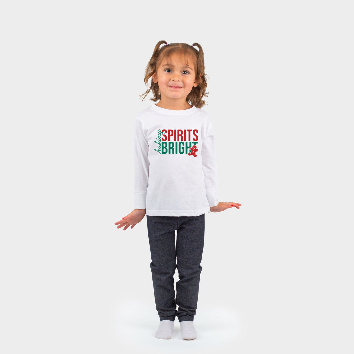 Baking Spirits Bright Gingerbread - Toddler Long Sleeve Graphic Tee
