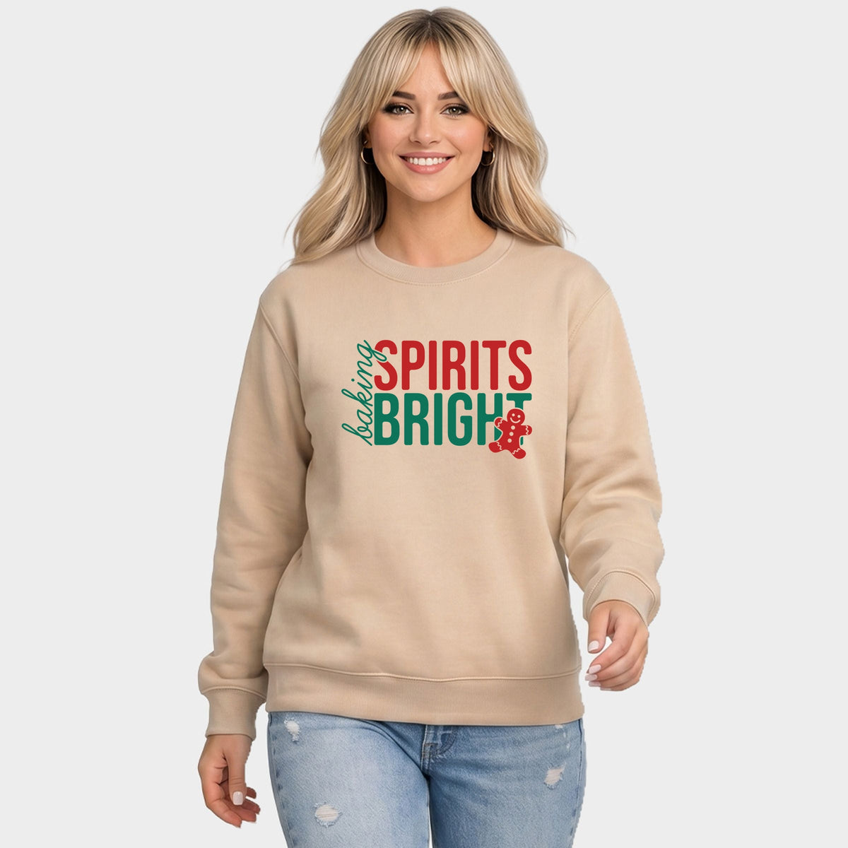 Baking Spirits Bright Gingerbread - Women's Graphic Sweatshirt