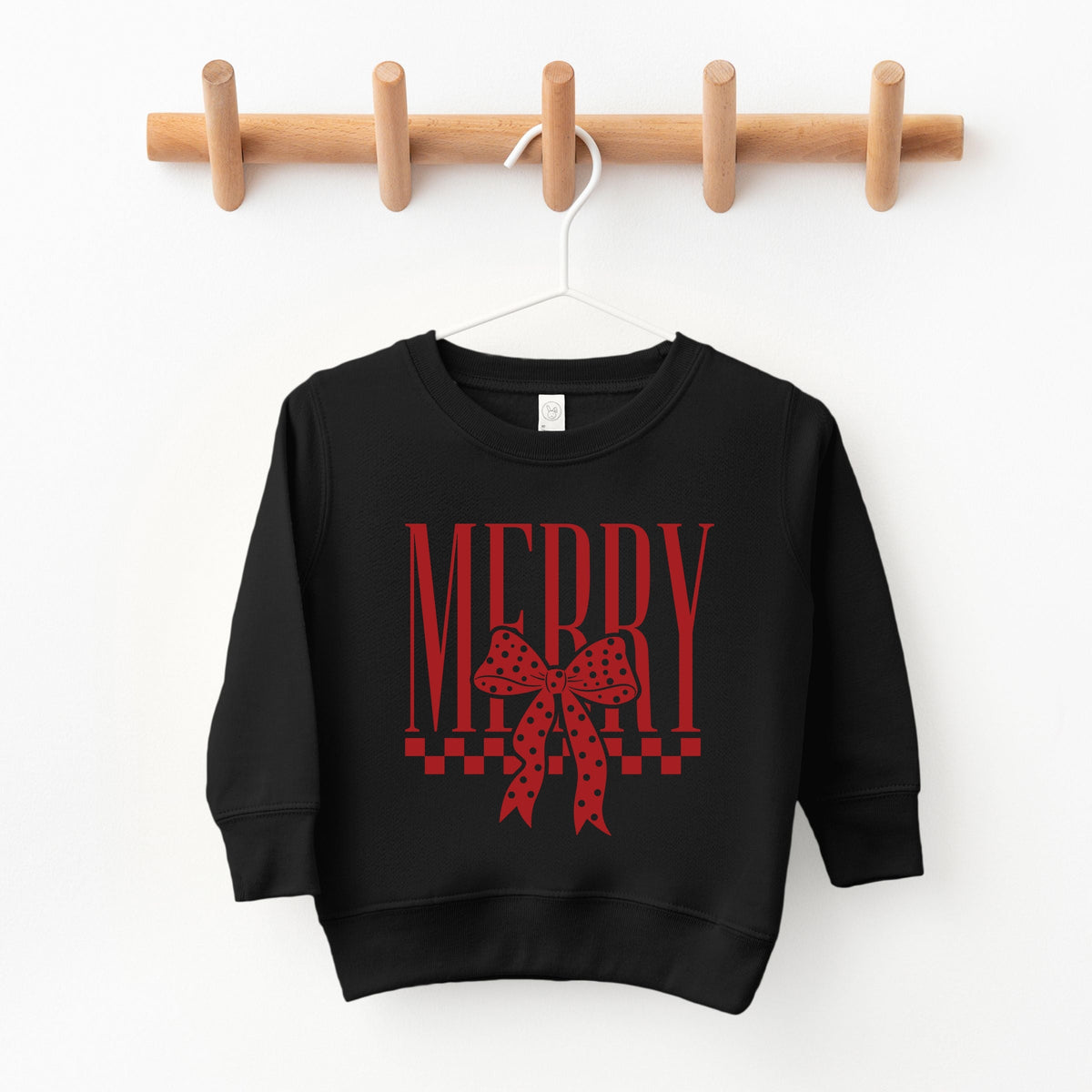 Merry Bow Checkered - Youth Graphic Sweatshirt