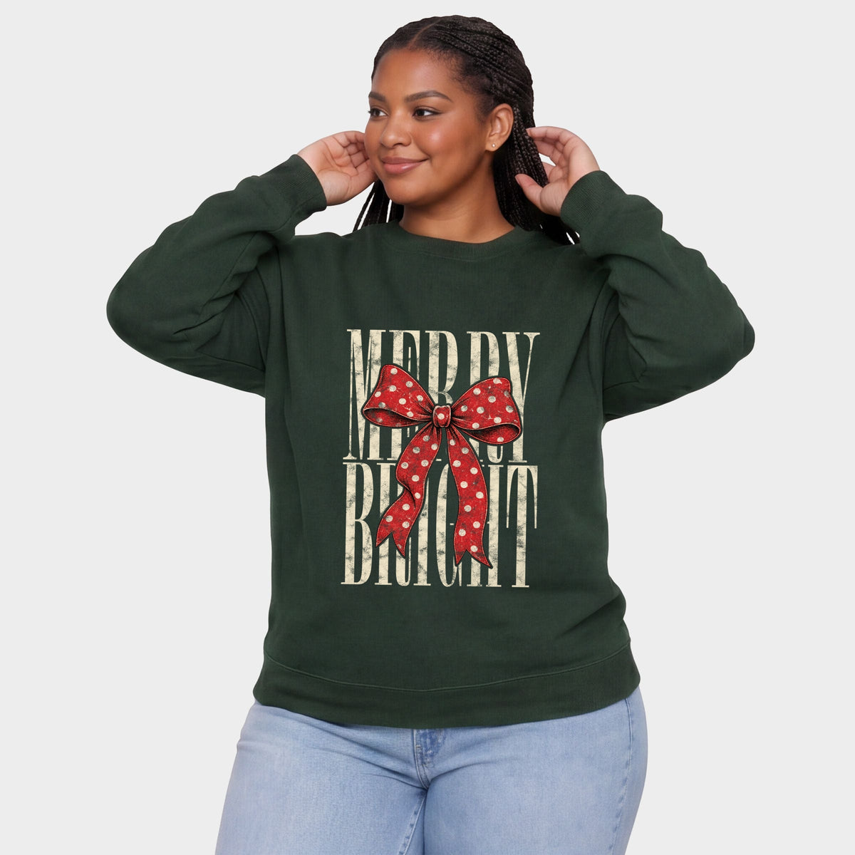 Merry Bright Bow - Women's Plus Sweatshirt