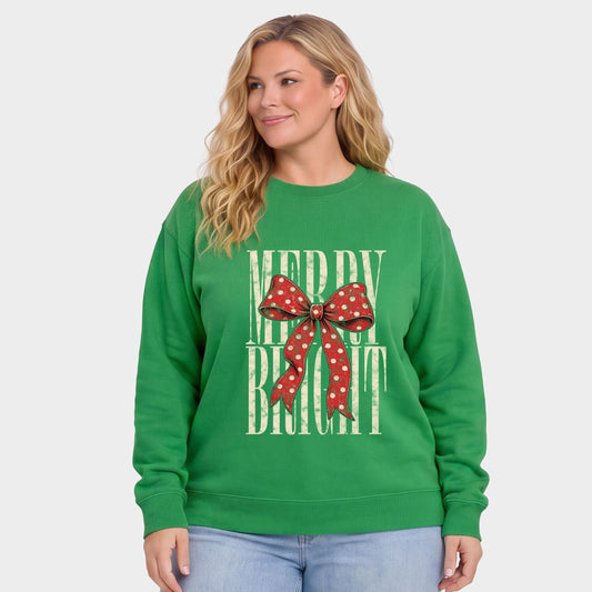 Merry Bright Bow - Women's Plus Sweatshirt