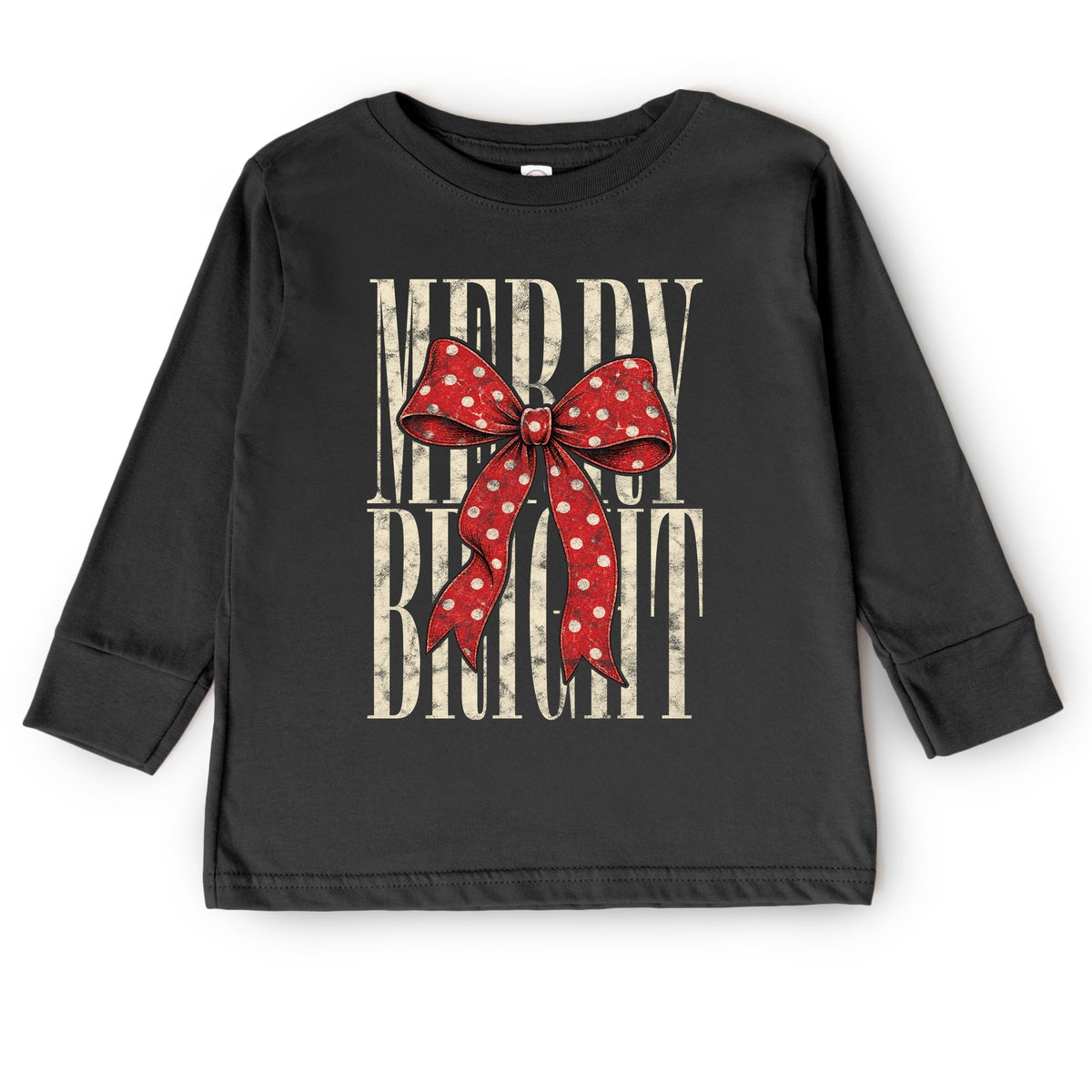Merry Bright Bow - Toddler Long Sleeve Graphic Tee