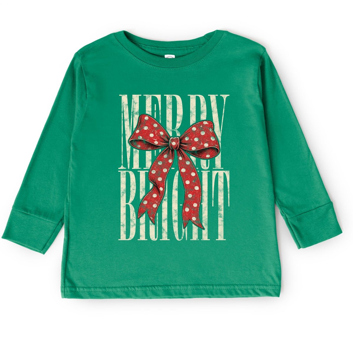 Merry Bright Bow - Toddler Long Sleeve Graphic Tee