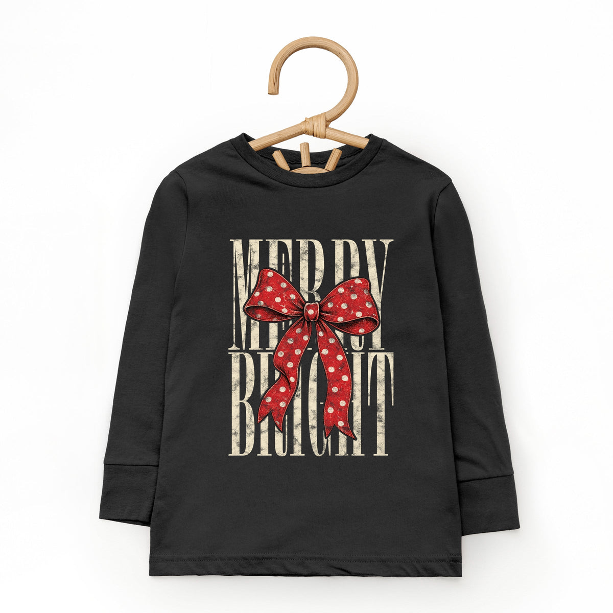 Merry Bright Bow - Toddler Long Sleeve Graphic Tee