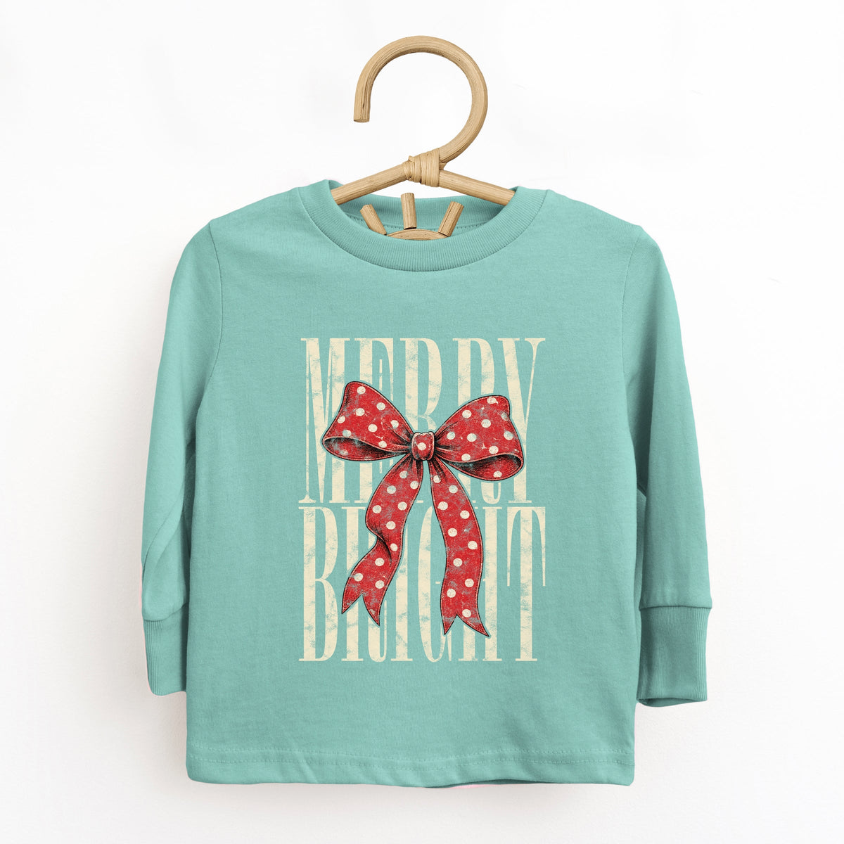 Merry Bright Bow - Toddler Long Sleeve Graphic Tee