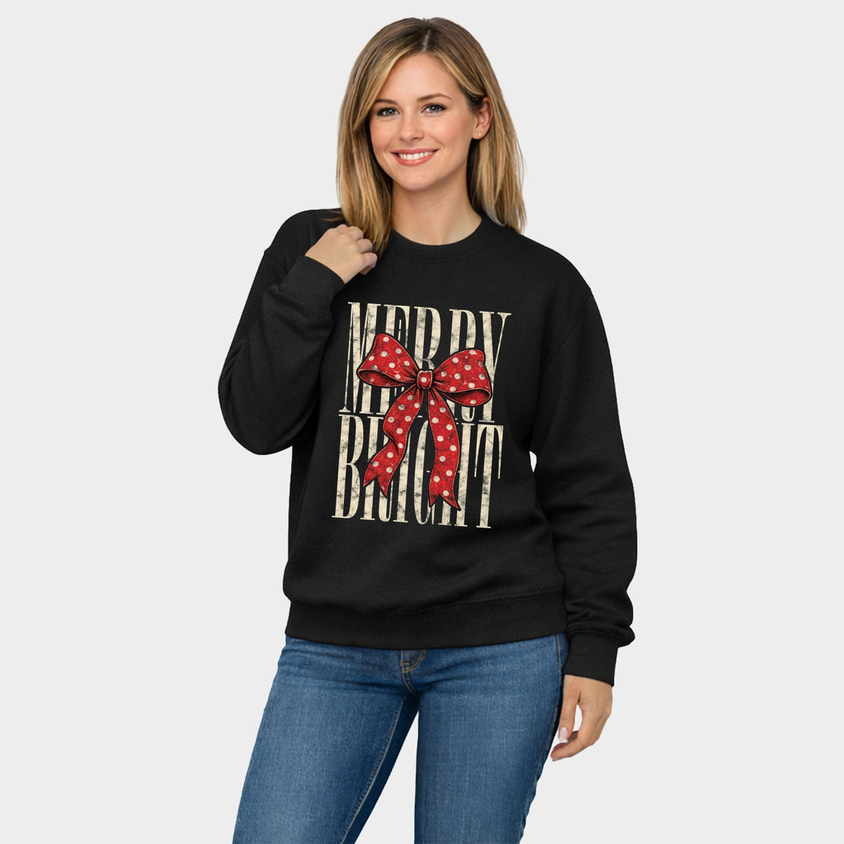 Merry Bright Bow - Women's Graphic Sweatshirt