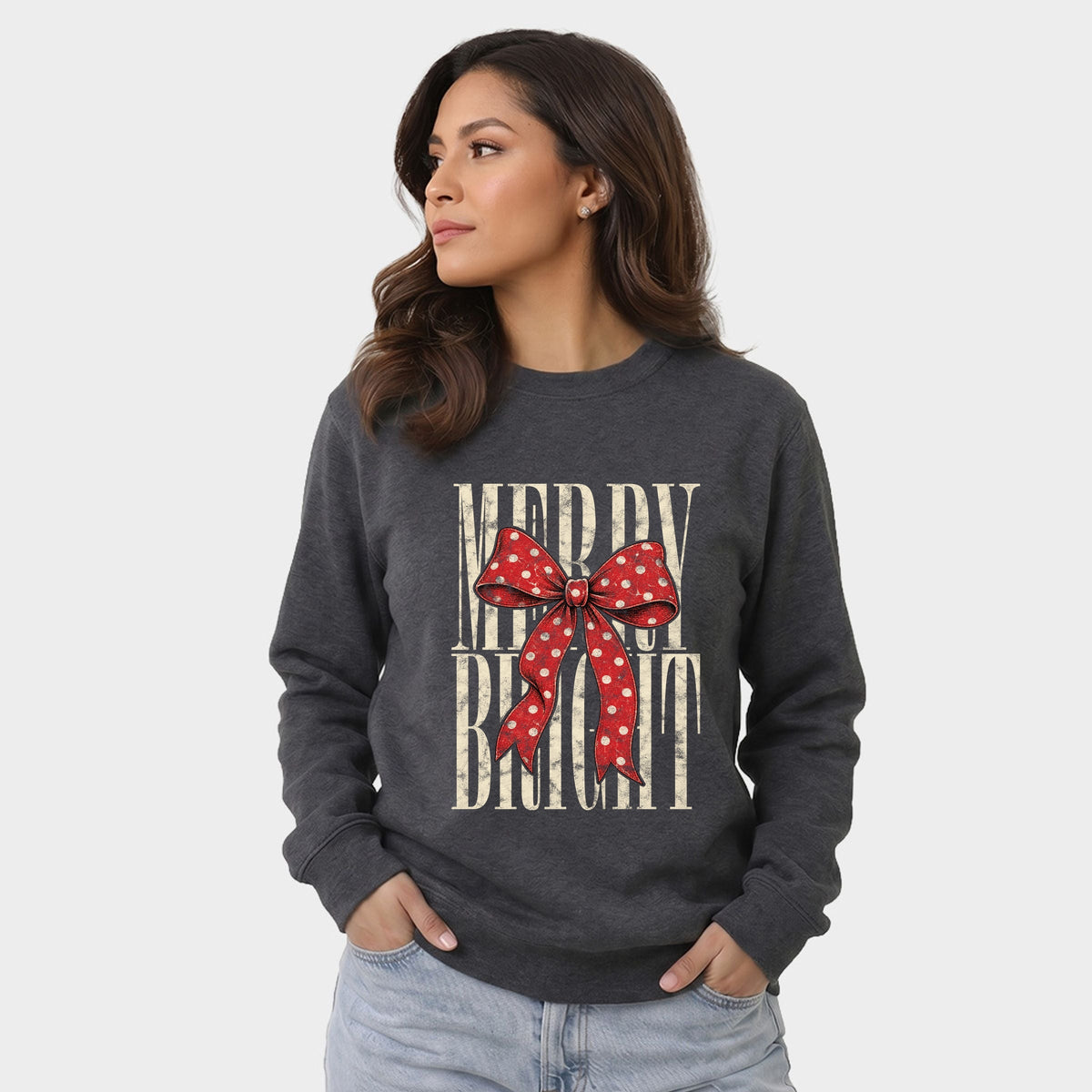 Merry Bright Bow - Women's Graphic Sweatshirt