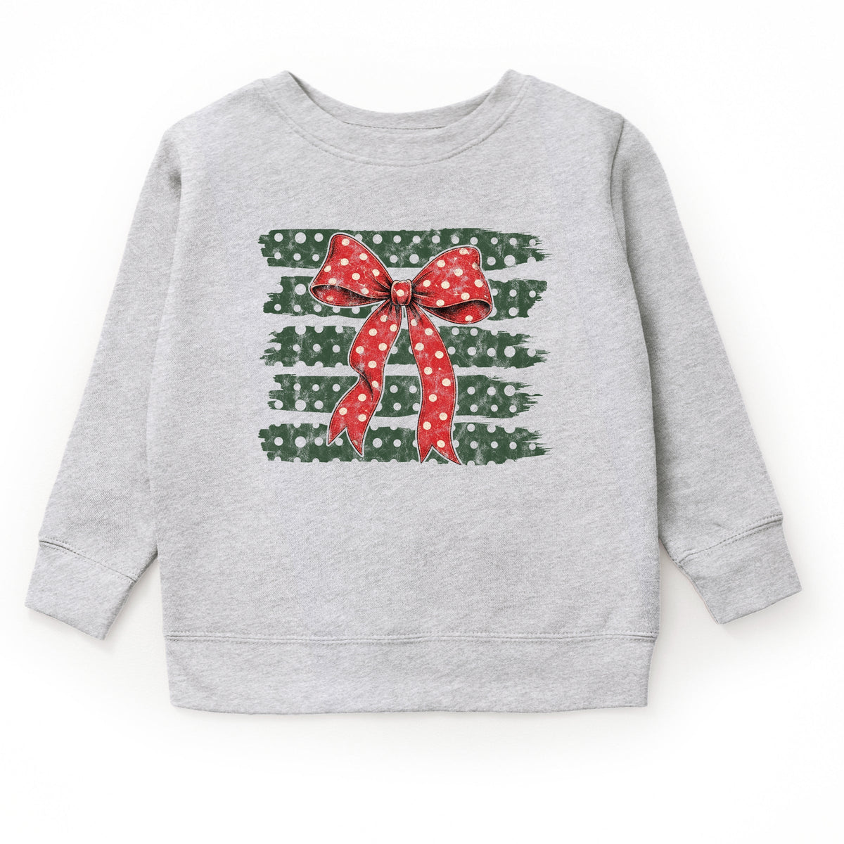 Christmas Bow Polka Dots - Youth Graphic Sweatshirt