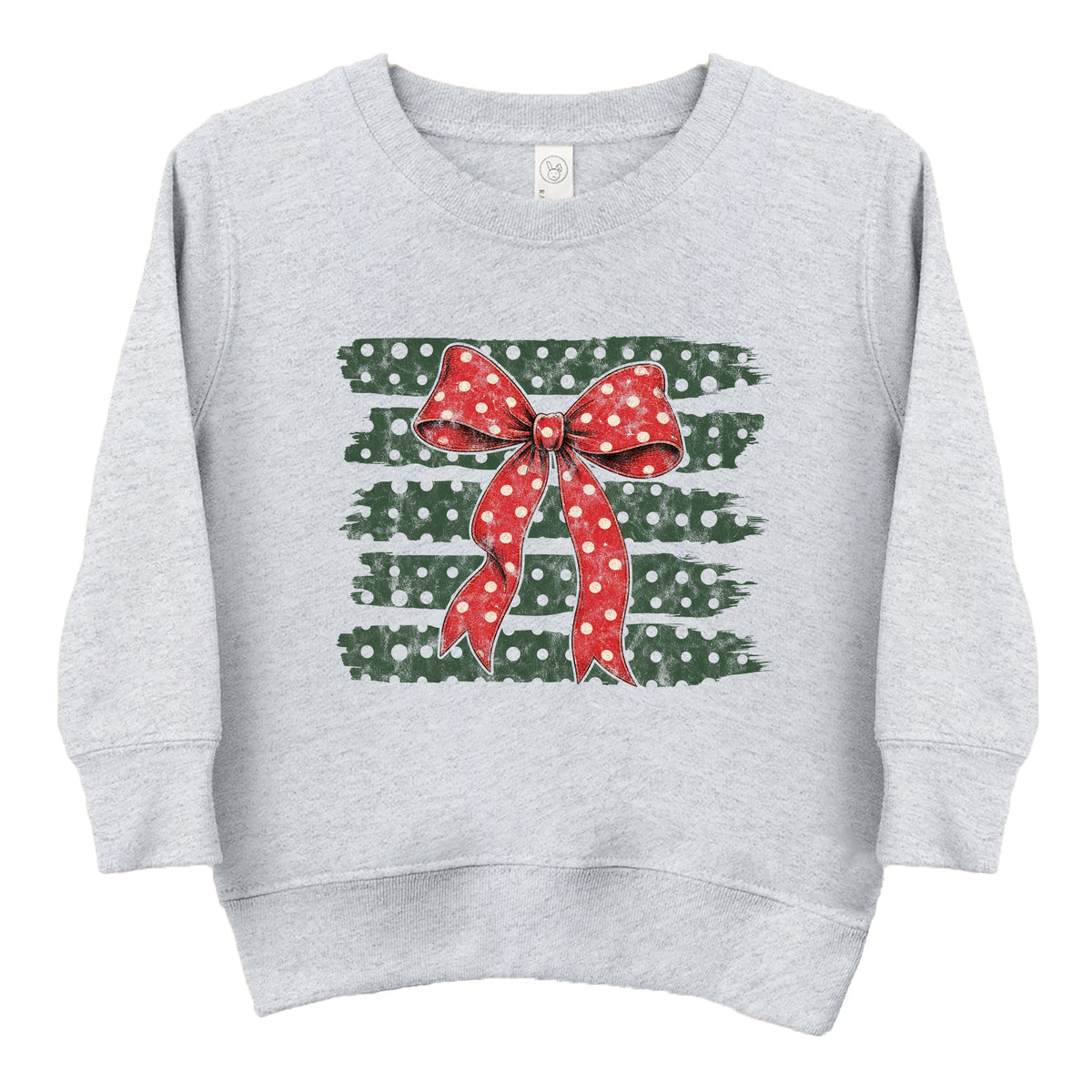 Christmas Bow Polka Dots - Toddler Graphic Sweatshirt