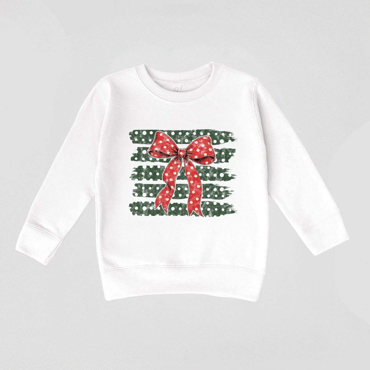 Christmas Bow Polka Dots - Toddler Graphic Sweatshirt