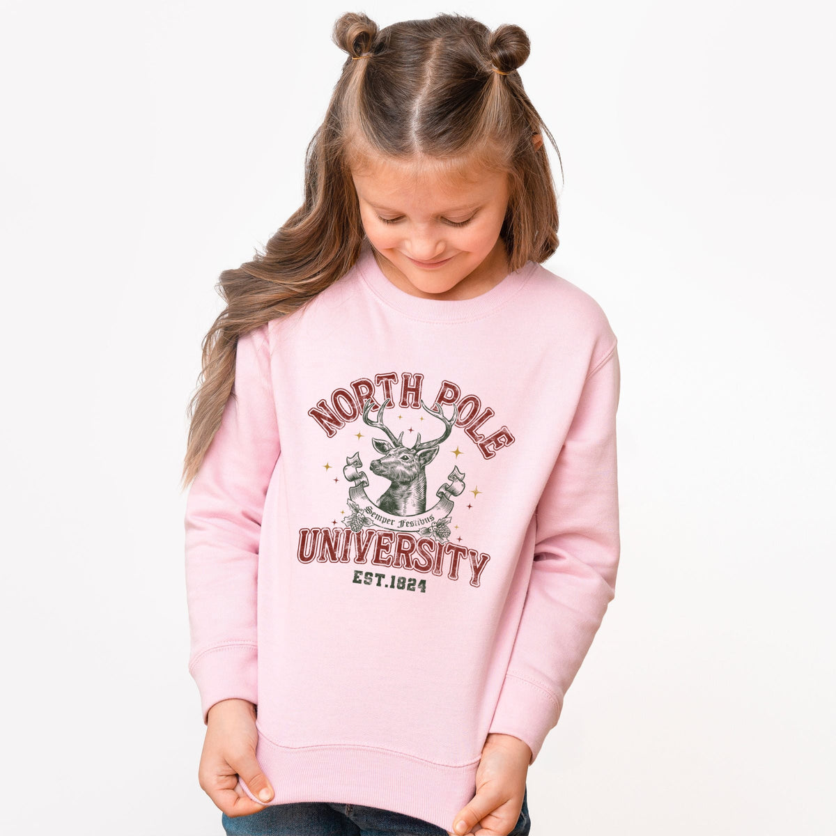 North Pole University Reindeer Stars - Youth Graphic Sweatshirt