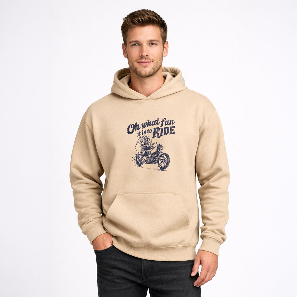 Oh What Fun Motorcycle - Men's Graphic Hoodie
