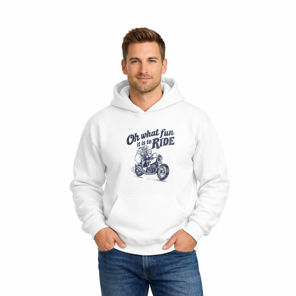 Oh What Fun Motorcycle - Men's Graphic Hoodie