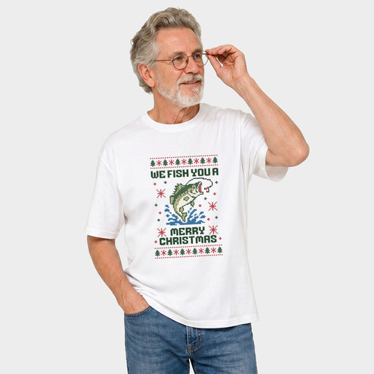 We Fish You A Merry Christmas - Men's Garment Dyed Graphic T-Shirt