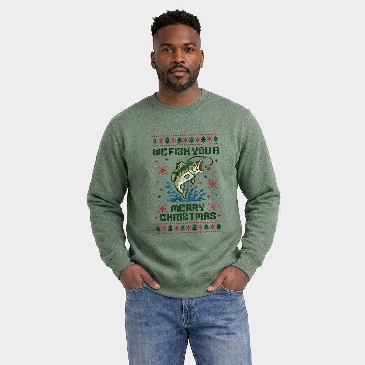 We Fish You A Merry Christmas - Men's Graphic Sweatshirt