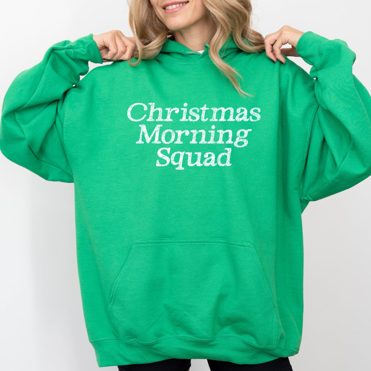 Christmas Morning Squad Distressed - Women's Graphic Hoodie