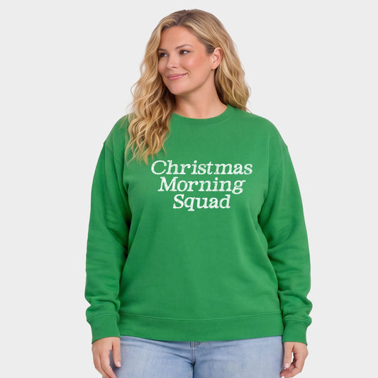 Christmas Morning Squad Distressed - Women's Plus Sweatshirt