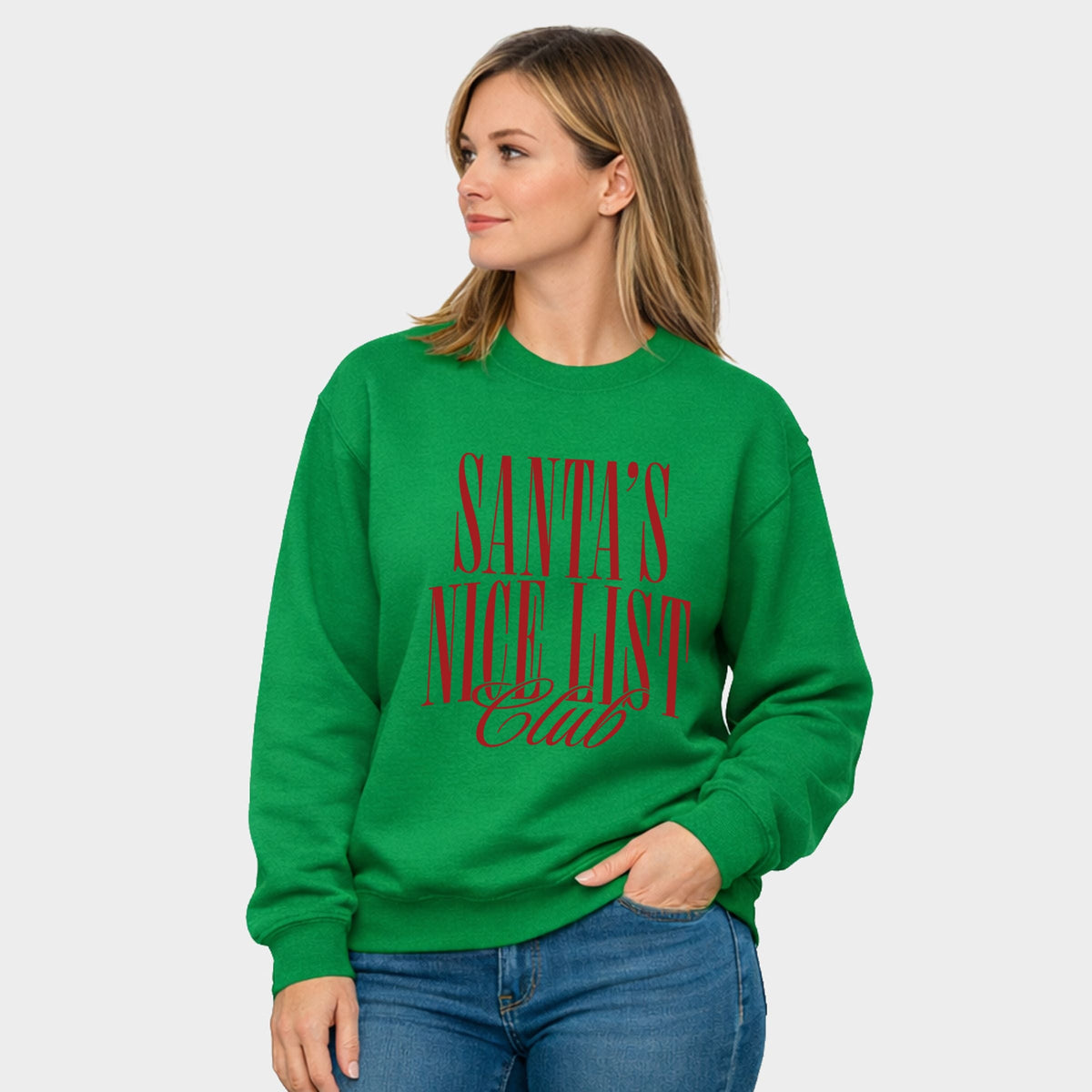 Santa's Nice List Arched - Women's Graphic Sweatshirt