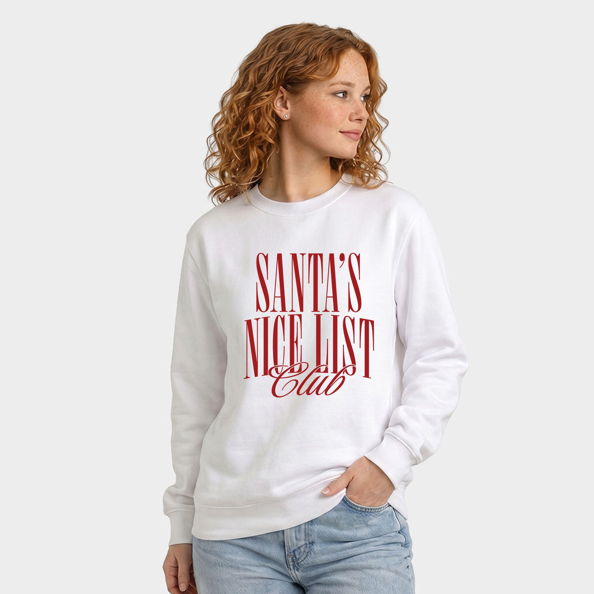 Santa's Nice List Arched - Women's Graphic Sweatshirt