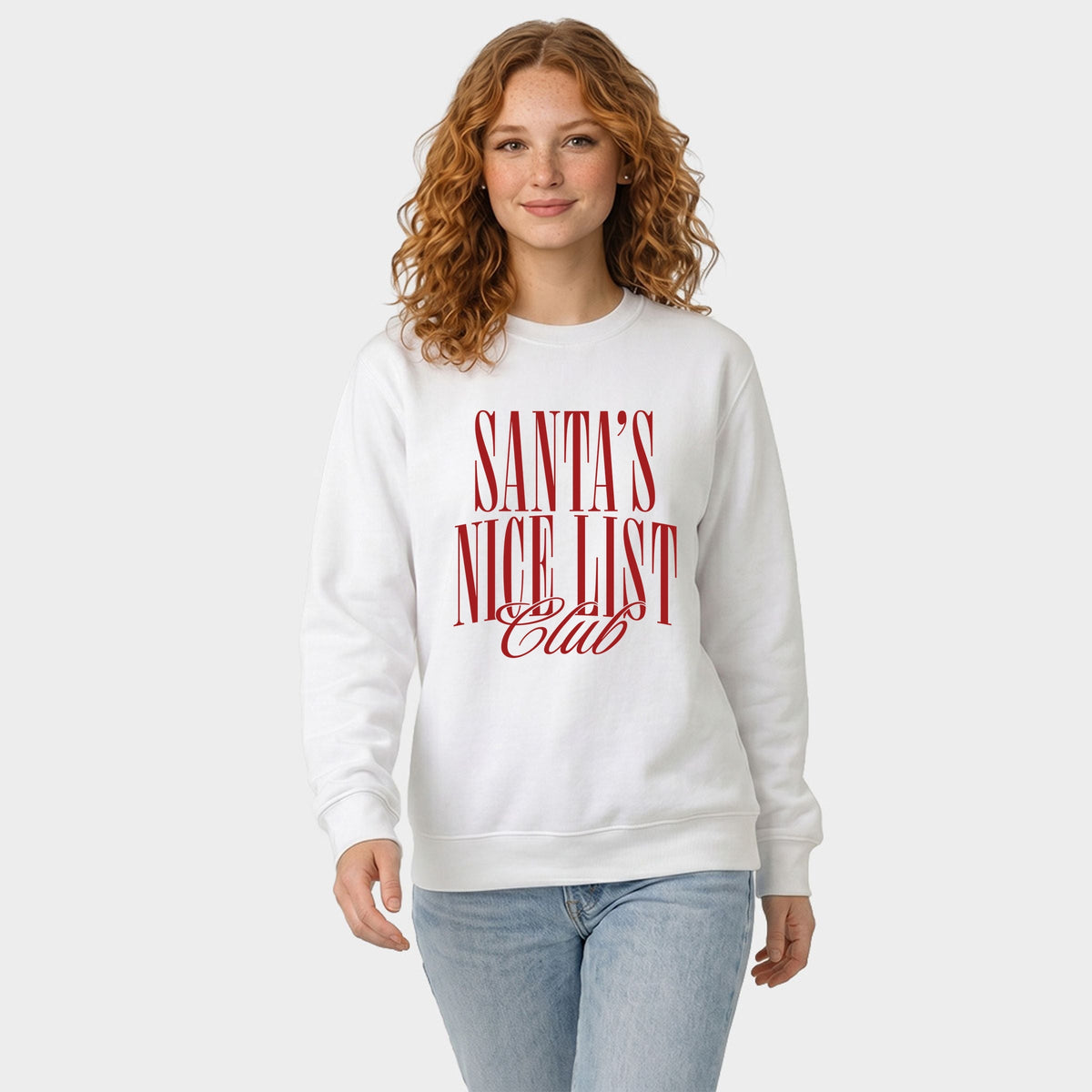 Santa's Nice List Arched - Women's Graphic Sweatshirt