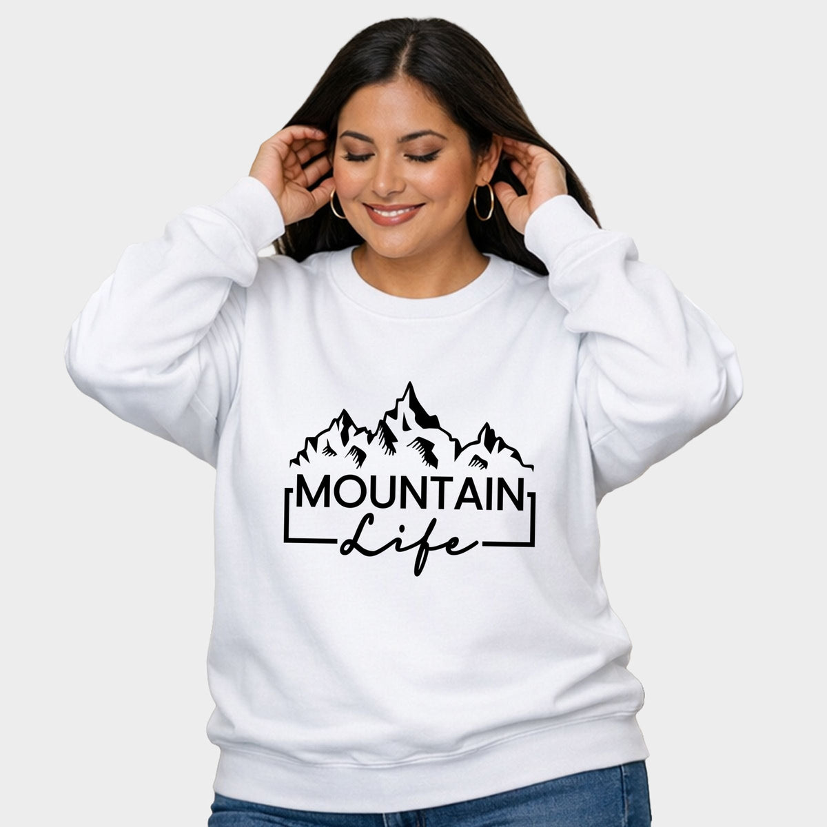 Mountain Life - Women's Plus Sized Graphic Sweatshirt
