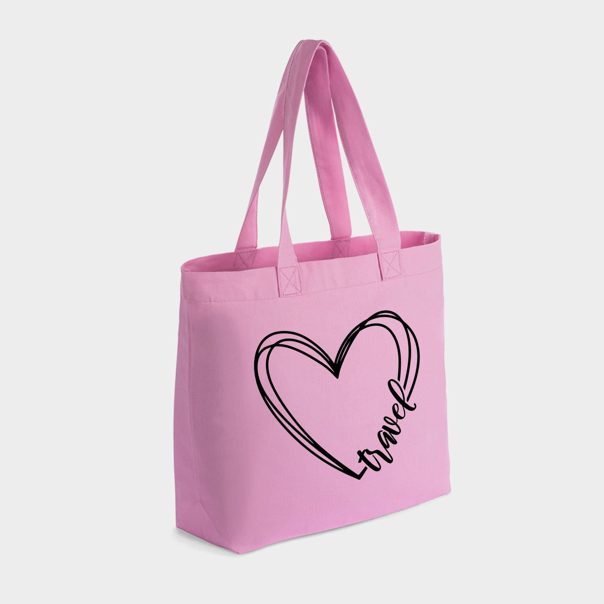Travel Heart - Zippered Canvas Tote