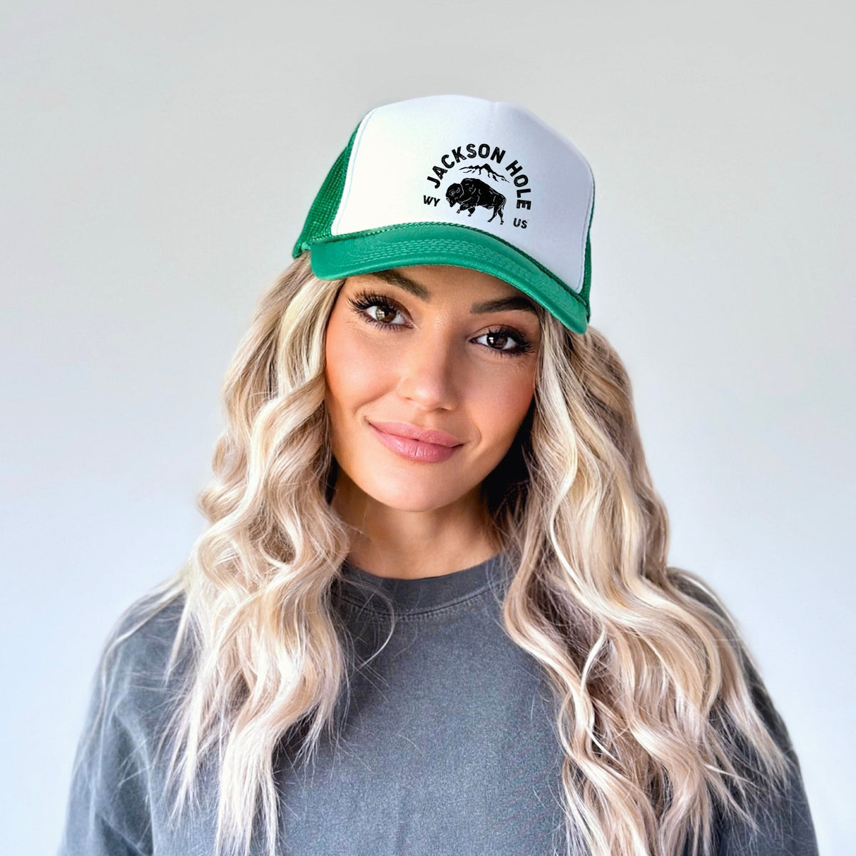 Jackson Hole Mountains - Women's Graphic Foam Trucker Hat