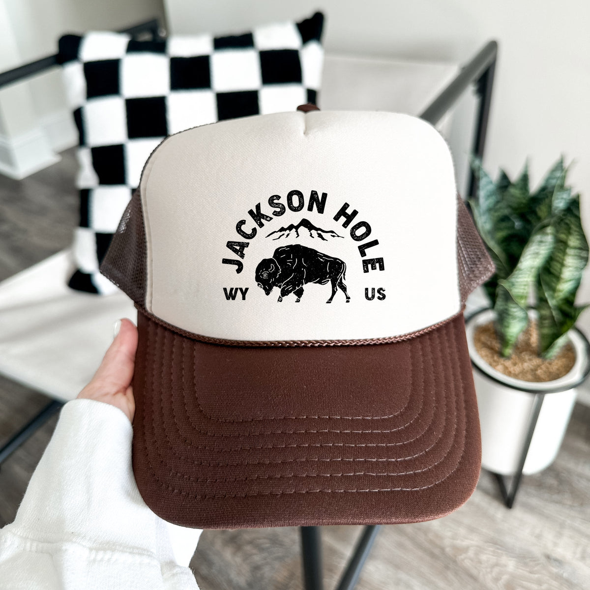 Jackson Hole Mountains - Women's Graphic Foam Trucker Hat