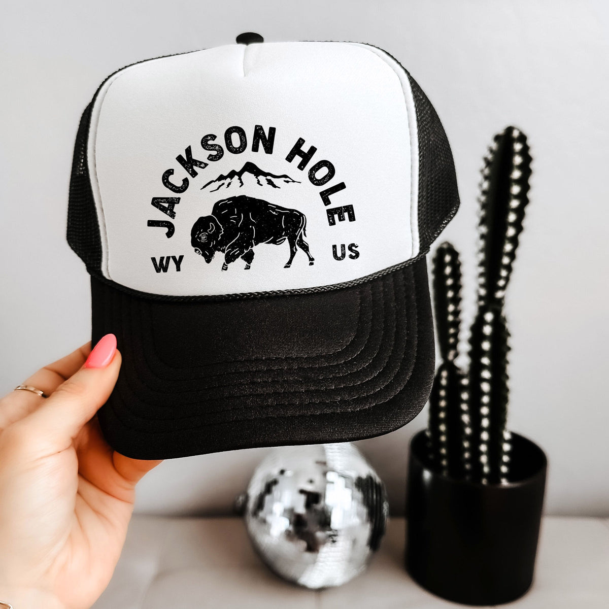 Jackson Hole Mountains - Women's Graphic Foam Trucker Hat