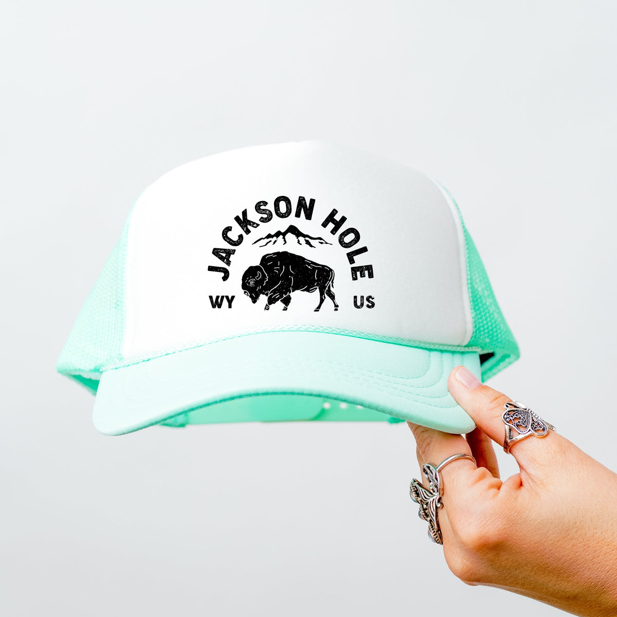 Jackson Hole Mountains - Women's Graphic Foam Trucker Hat