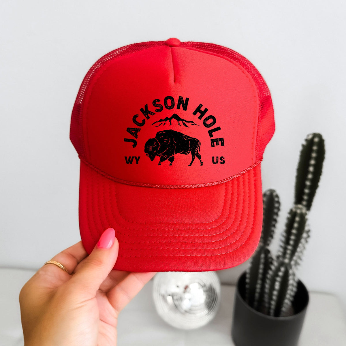 Jackson Hole Mountains - Women's Graphic Foam Trucker Hat