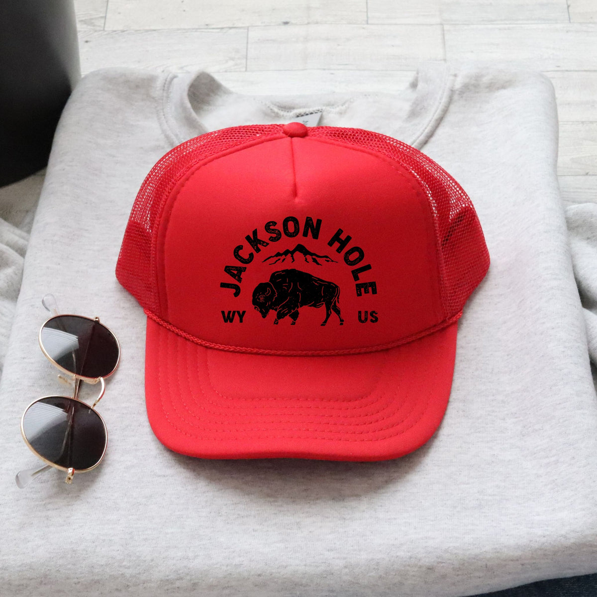 Jackson Hole Mountains - Women's Graphic Foam Trucker Hat