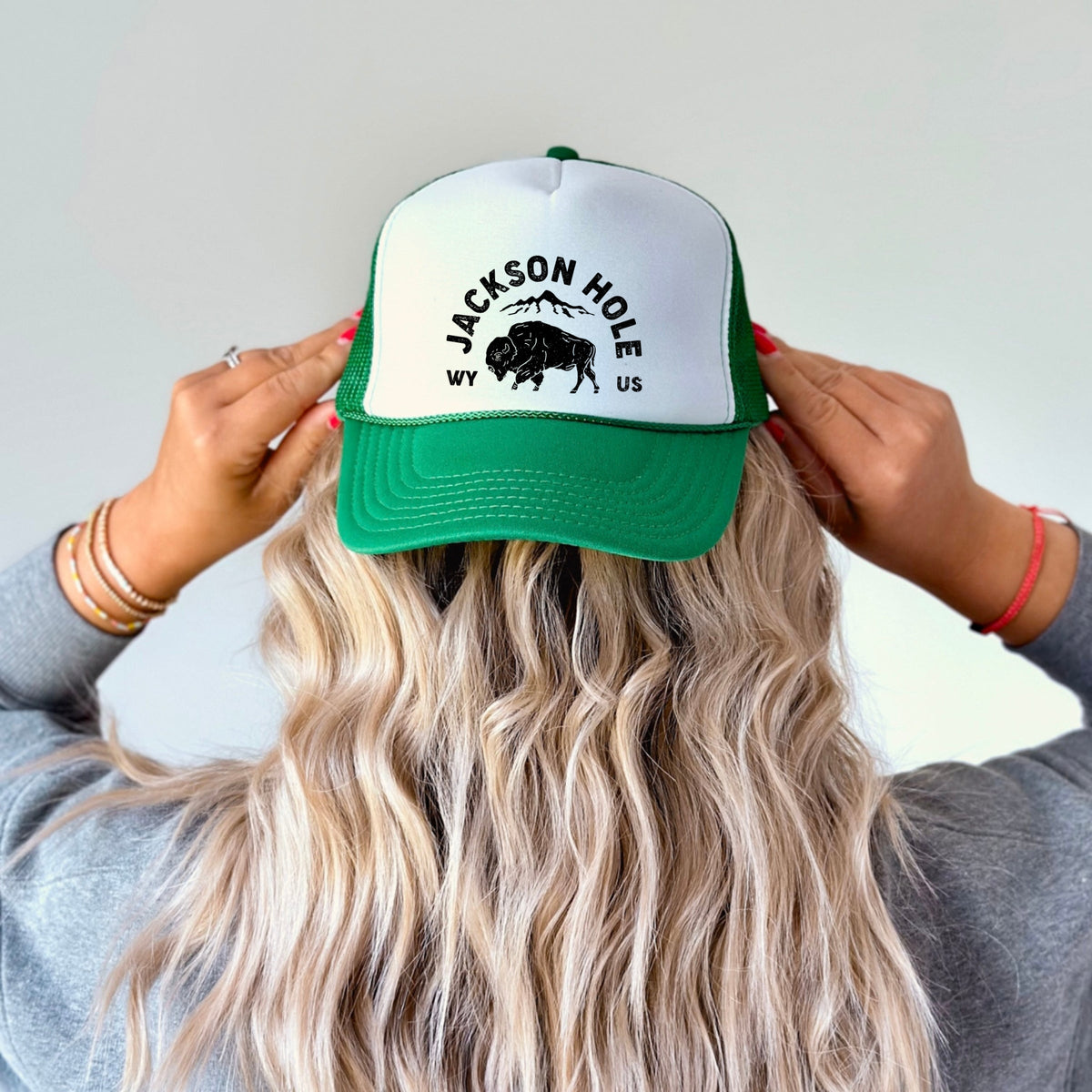 Jackson Hole Mountains - Women's Graphic Foam Trucker Hat